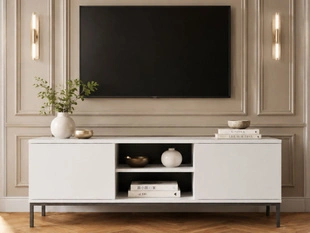 Meuble TV Rangement Soroko Blanc