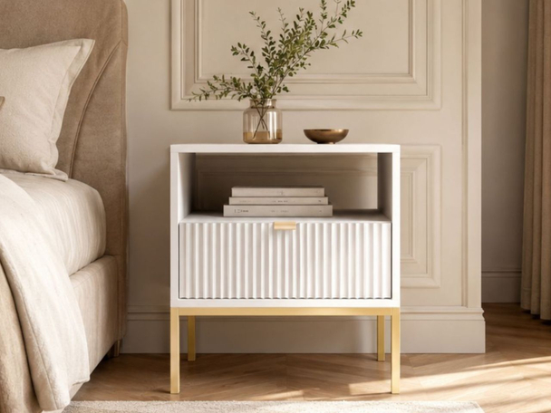 Table de Chevet avec Amber blanc