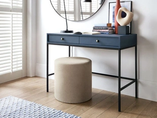 Coiffeuse avec Pieds en Métal Noir Amor Bleu Marine