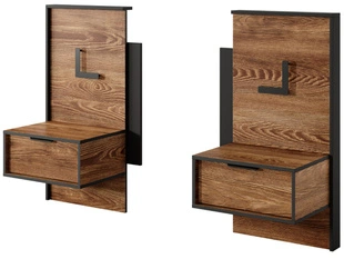 Ensemble de deux tables de chevet Montreal Marron, Noir