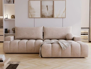 Canapé d'Angle Droite Convertible avec Coffre Havi Beige