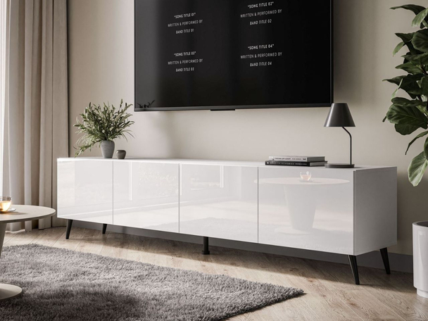Meuble TV Rangement Nodoo Blanc