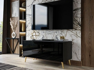 Meuble TV Rangement avec éclairage LED Noaé Noir