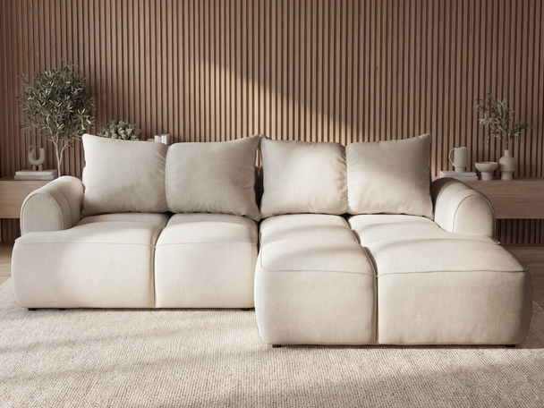 Canapé d'Angle Droite Convertible avec Coffre Boono Beige