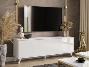 Meuble TV avec portes Vivance Blanc brillant