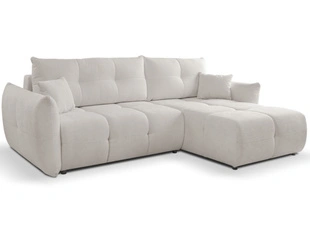 Canapé d'Angle Convertible avec Coffre Réversible Bene Gris clair
