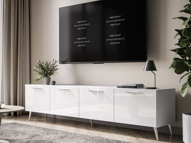 Meuble TV Rangement Noaé Blanc