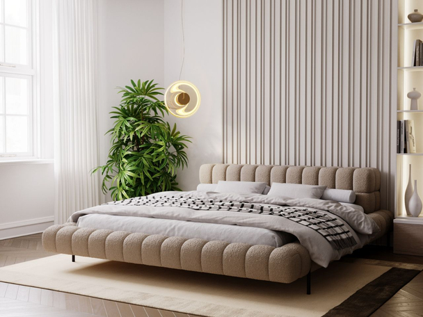 Lit rembourré avec sommier 180x200 Imagine Marron