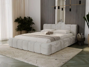 Lit Coffre rembourré avec sommier relevable 160x200 Ibiza Gris