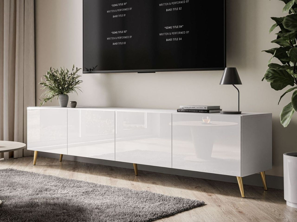 Meuble TV Rangement Nodoo Blanc