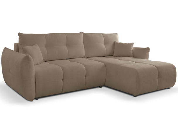 Canapé d'Angle Convertible avec Coffre Réversible Bene Marron