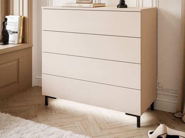 Commode de Rangement avec éclairage LED Nuveo Cachemire