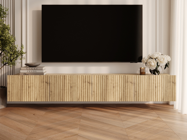 Ensemble de meubles TV avec portes 200 cm Kioto Chêne Artisan