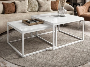 Tables Basses Gigognes Asumi Brillant blanc 36x42