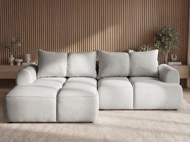 Canapé d'Angle Gauche Convertible avec Coffre Boono Gris