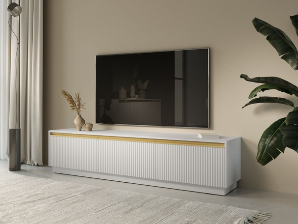 Meuble TV Rangement Roland blanc