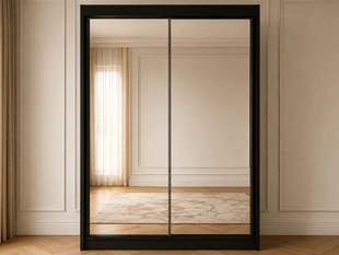 Armoire avec miroir et éclairage LED Luzio Noir