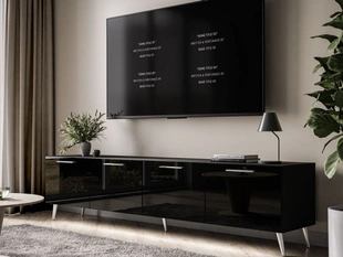 Meuble TV Rangement avec éclairage LED Noaé Noir