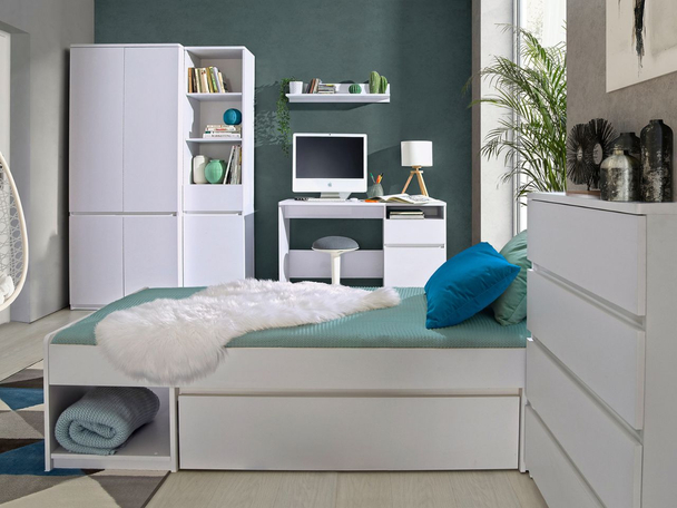 Ensemble de meubles pour chambre d'adolescent Arcadia blanc