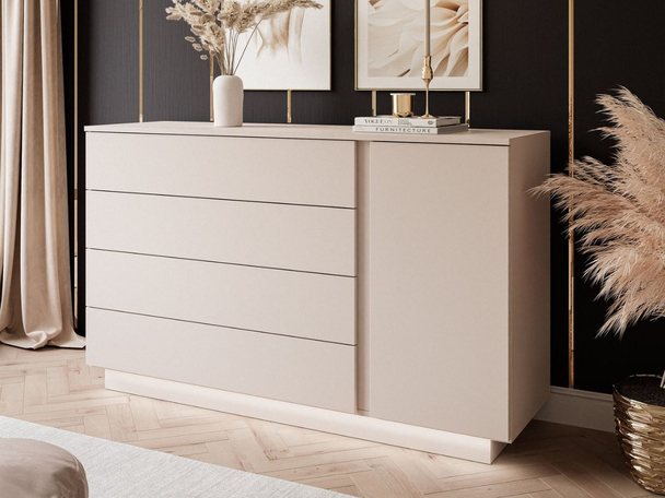 Commode de Rangement avec éclairage LED Nuveo Cachemire
