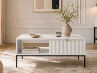 Table Basse avec Rangement Amber blanc