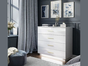 Commode de Rangement avec éclairage LED Nuveo Blanc