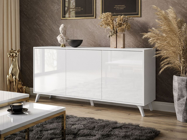 Commode élégante 154 cm Vivance Brillant blanc