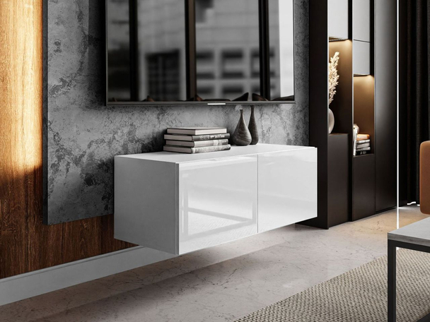 Meuble TV Rangement Nodoo Blanc