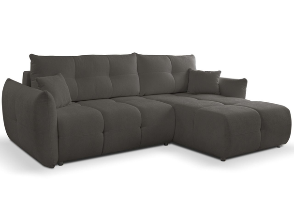 Canapé d'Angle Convertible avec Coffre Réversible Bene Noir