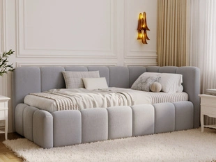 Lit adolescent 1 place avec rangement et sommier 90x200 Cloud One Gris
