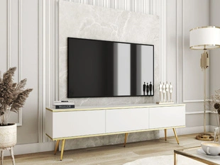 Meuble TV Rangement Diolo blanc