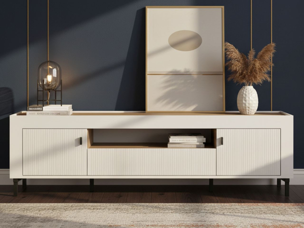 Meuble TV Rangement Messina Blanc