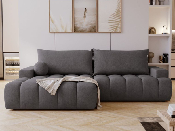 Canapé d'Angle Gauche Convertible avec Coffre Havi Graphite