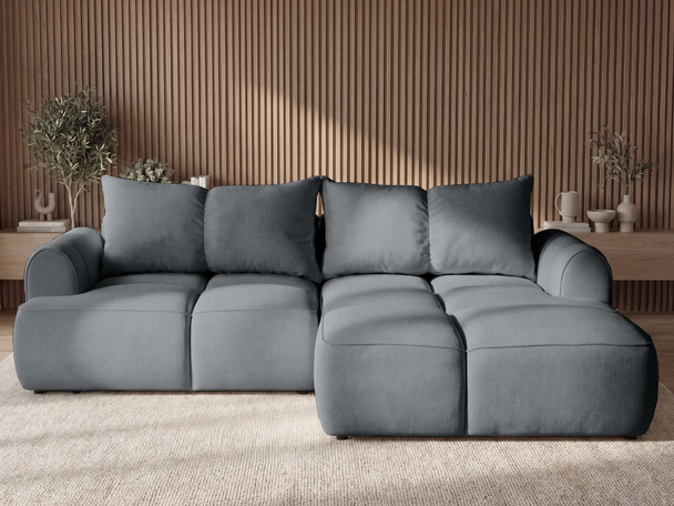 Canapé d'Angle Droite Convertible avec Coffre Boono Gris foncé
