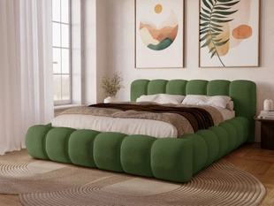 Lit Coffre rembourré avec sommier relevable 160x200 Doria Vert