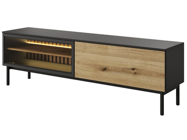 Meuble TV avec Portes 180 Loara Chêne Evoke, Noir