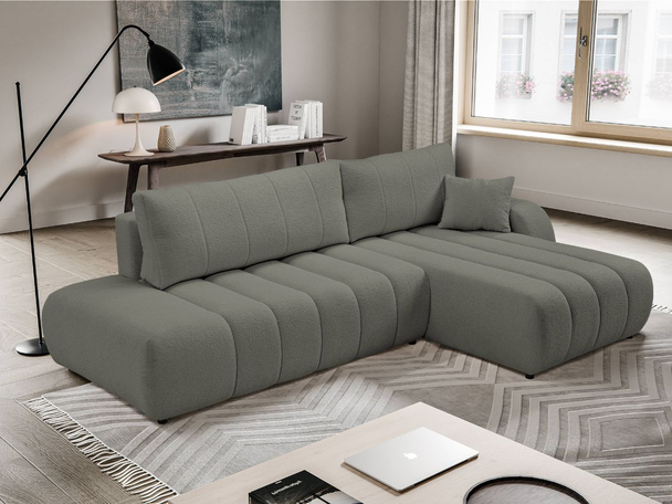 Canapé d'Angle Droite Convertible avec Coffre Adoro Gris