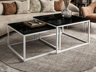 Tables Basses Gigognes Asumi Brillant noir 40x46