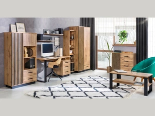 ensemble de meubles de chambre Lavore chêne de Wotan, noir