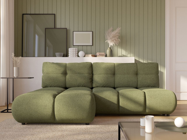 Canapé d'Angle Gauche Convertible avec Coffre Milet Vert