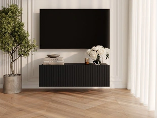 Meuble TV avec portes 100 cm Kioto Noir mat