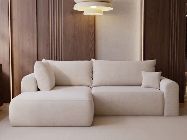 Canapé d'Angle Convertible avec Coffre Savana Bis Beige clair