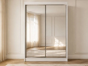 Armoire avec miroir et éclairage LED Luzio Blanc