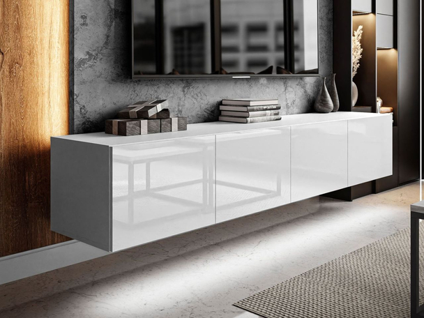 Meuble TV Rangement Nodoo Blanc