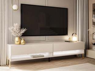 Meuble TV pour salon 180 cm avec pieds en métal Aurelie Cachemire mat