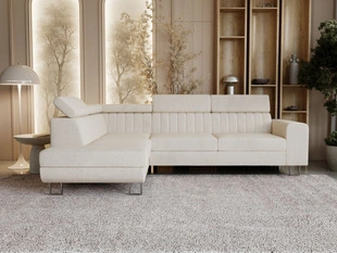 Canapé d'Angle Gauche Convertible avec Coffre Berona Beige