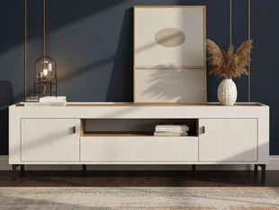 Meuble TV Rangement Messina Blanc