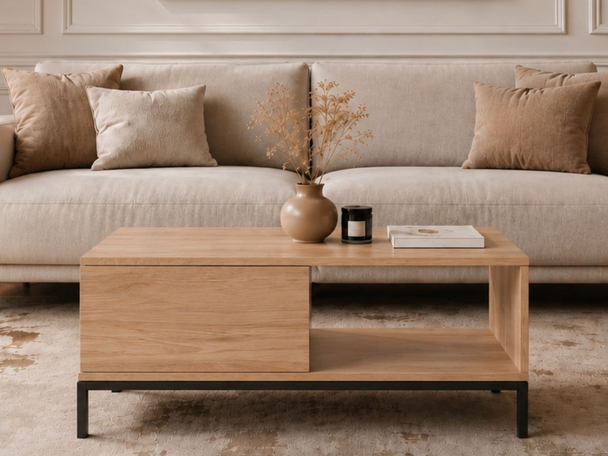 Table Basse avec Rangement Soroko Marron