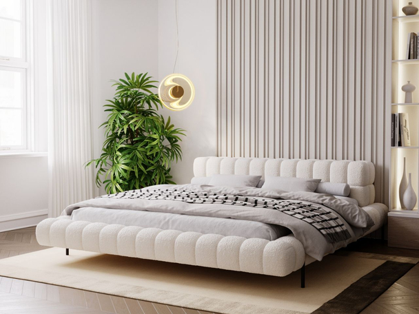 Lit rembourré avec sommier 140x200 Imagine Beige