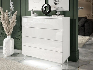 Commode de Rangement avec éclairage LED Nuveo Blanc